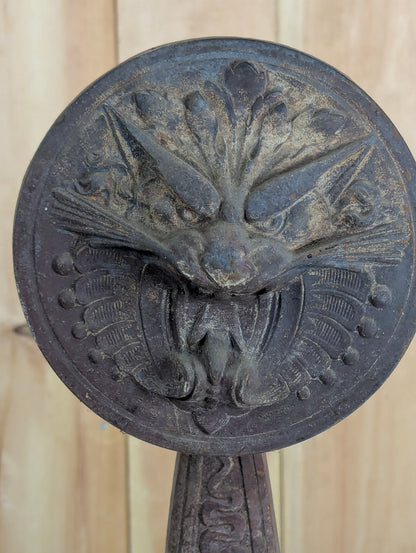 Vintage/Antique Cast Iron /Brass Single Andirons