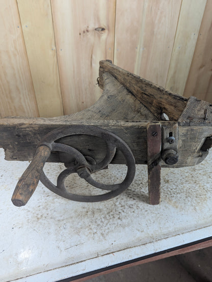 Antique Handmade Rustic Primitive Wooden Planter Seeder