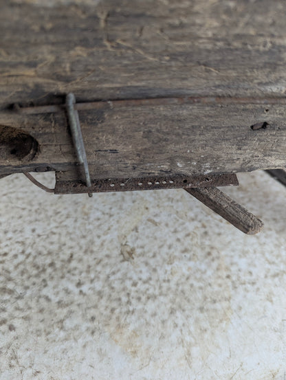 Antique Handmade Rustic Primitive Wooden Planter Seeder