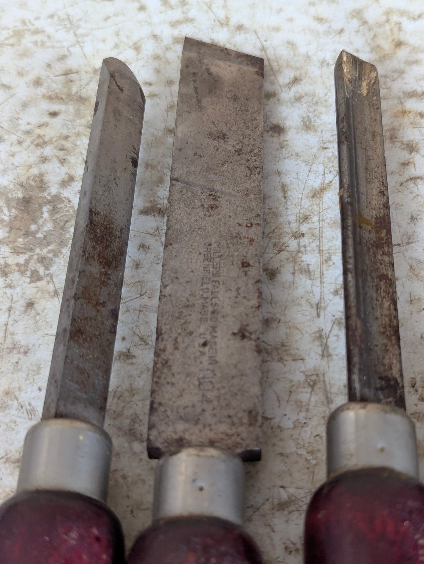 Vintage Set of 6 Millers Falls Wood Turning Tools Chisels