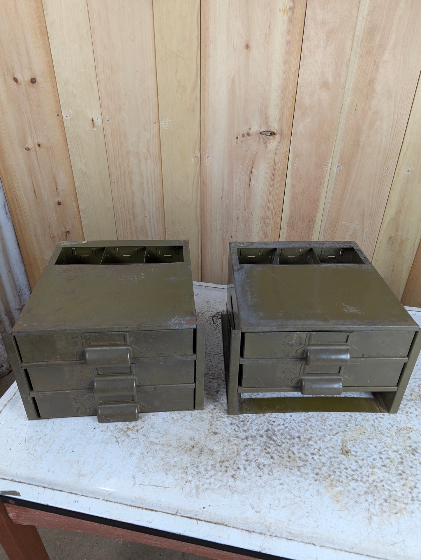 Pair of Metal Hardware Drawers - Missing One Drawer