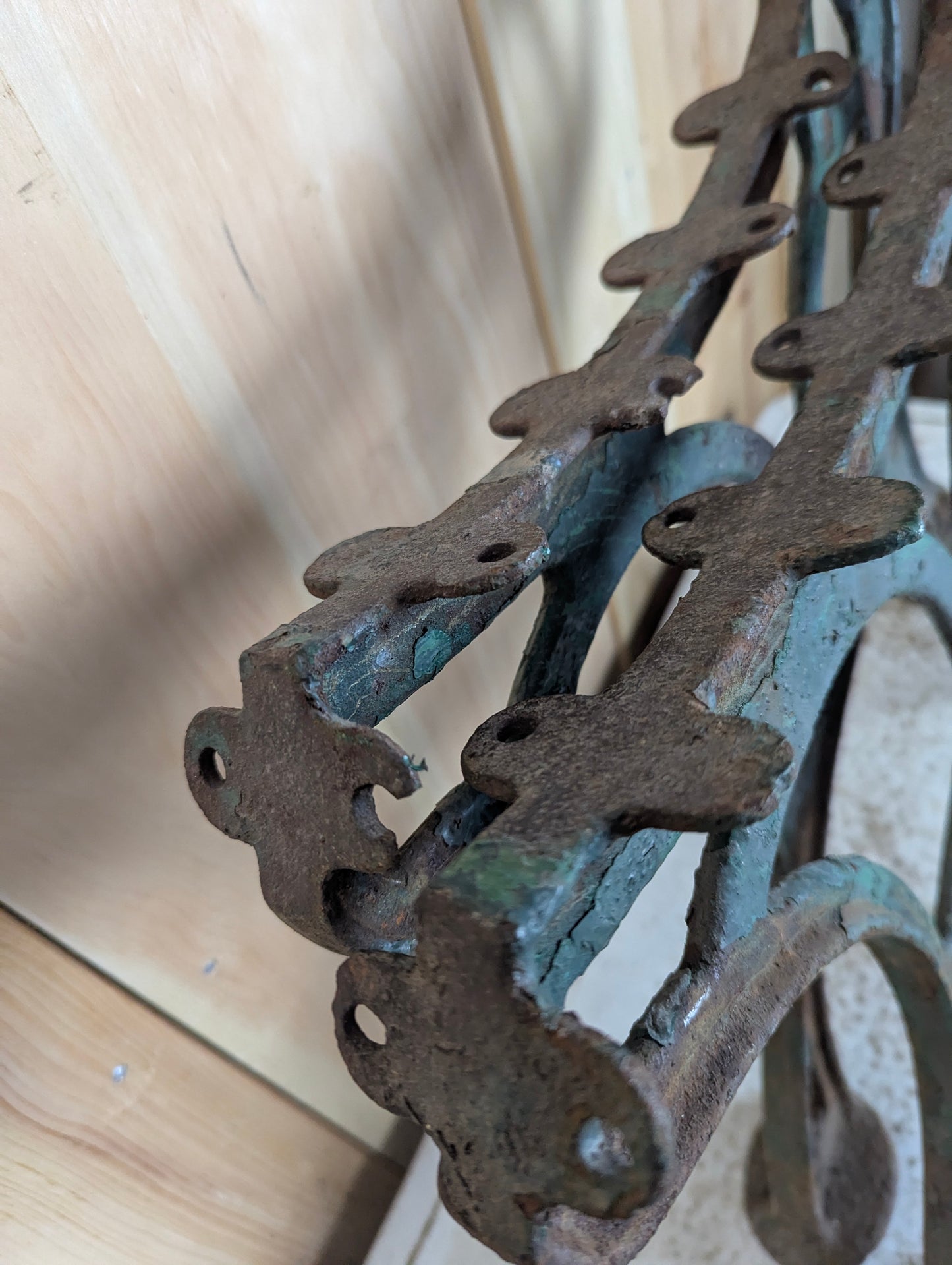 Pair of Cast Iron Industrial Mahaffy Ironworks Toronto Park Bench Ends