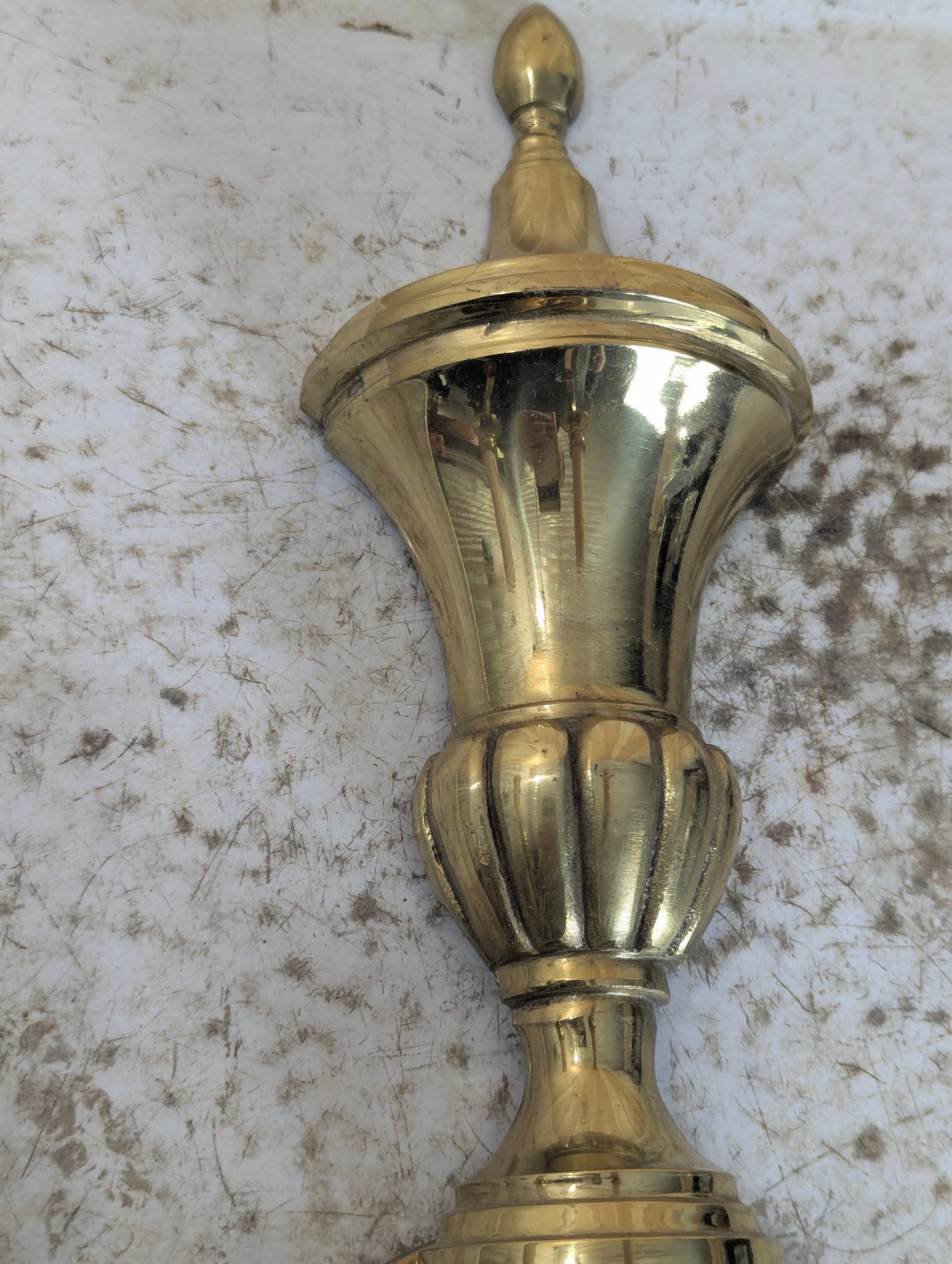 Antique Three-Arm Brass Wall Sconce