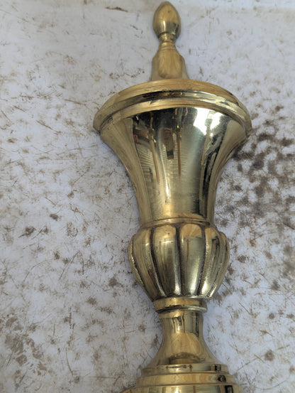 Antique Three-Arm Brass Wall Sconce
