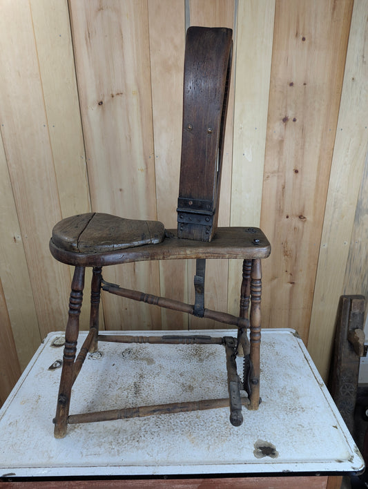 Antique Wooden Saddle Bench