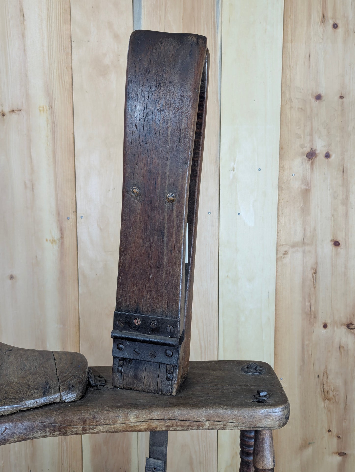 Antique Wooden Saddle Bench