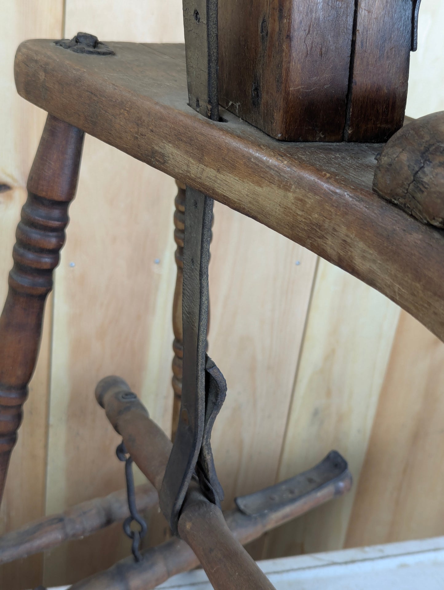 Antique Wooden Saddle Bench