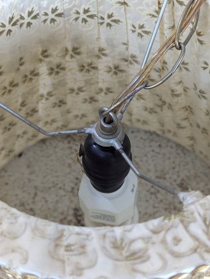 Retro Swag Lamp with Fabric Shade