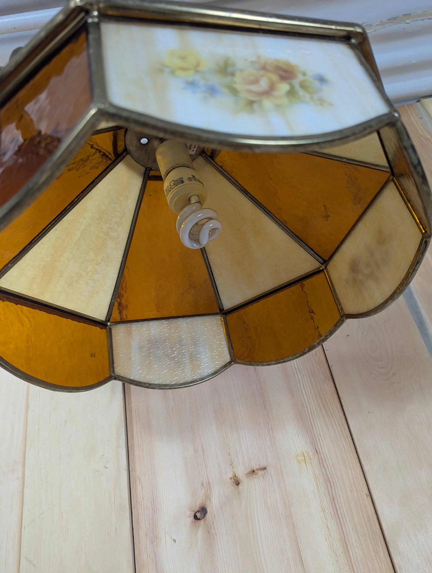 Vintage Slag Glass Hanging Light