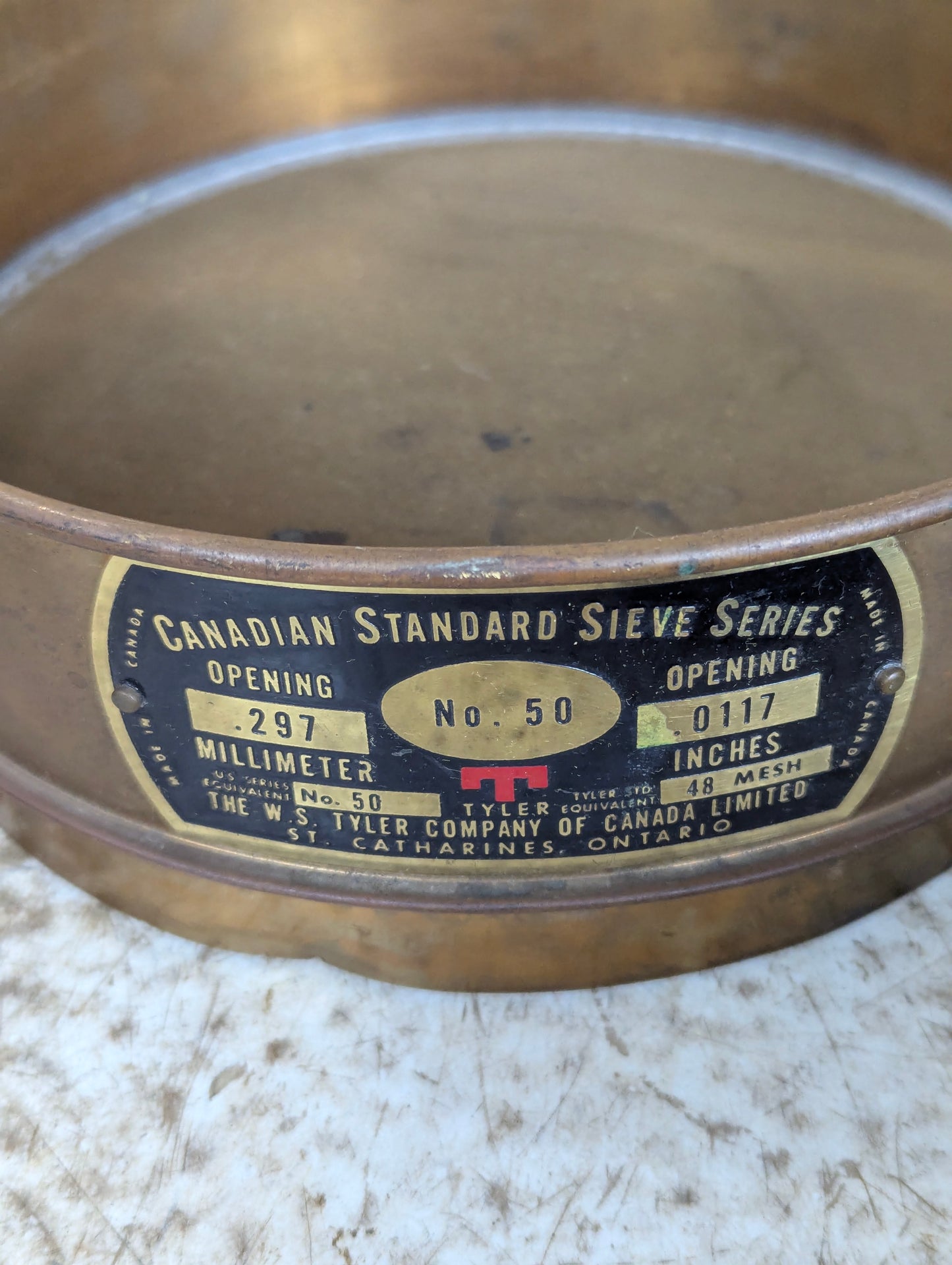 Antique W.S. Tyler Copper Sieve Set - Two #50s, #140, #200