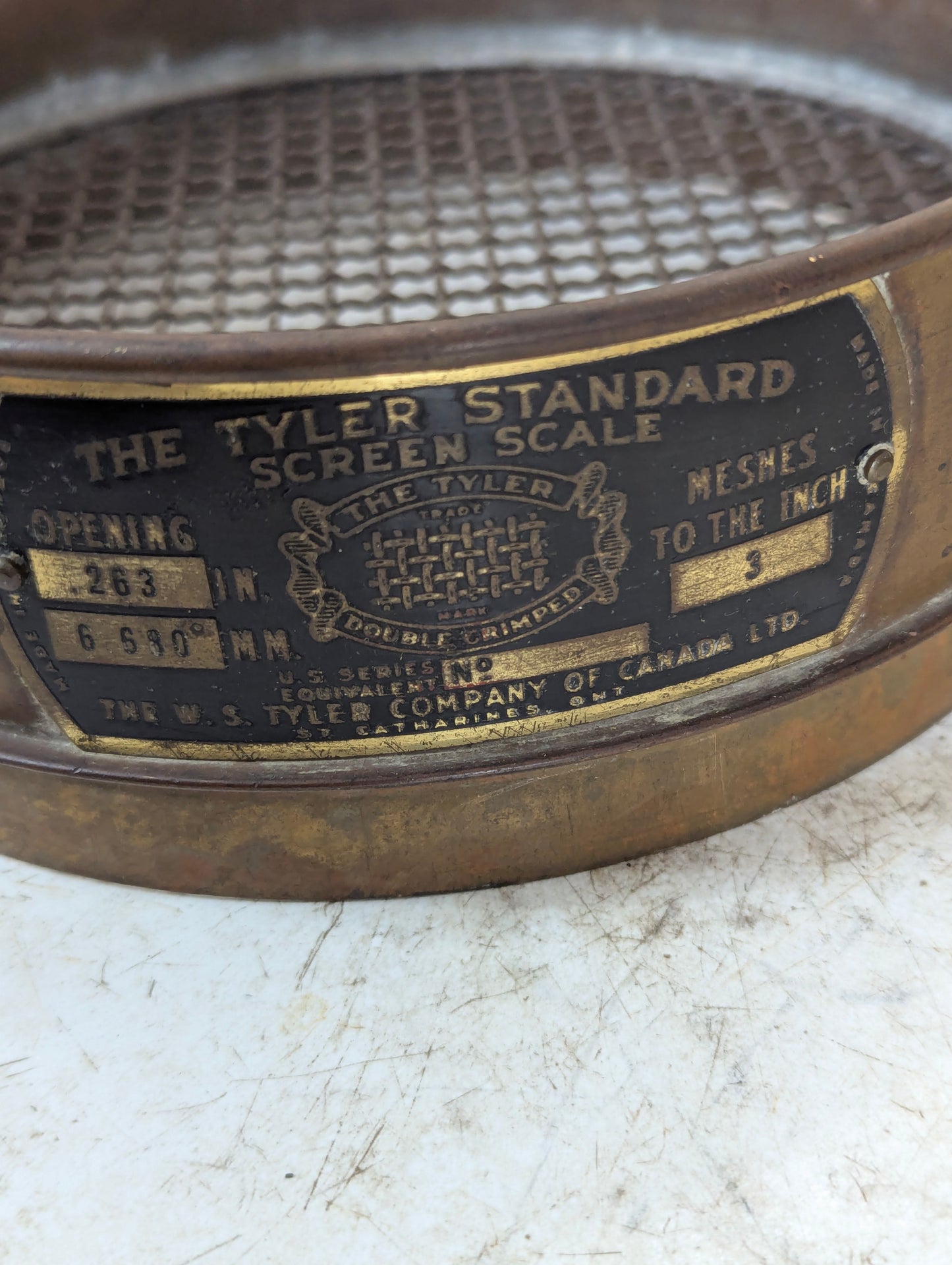 Antique W.S. Tyler Copper Sieve Set - Two #50s, #140, #200