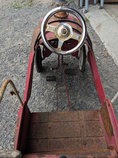 Antique Fire Dept. Pedal Car with Hose & Tailgate