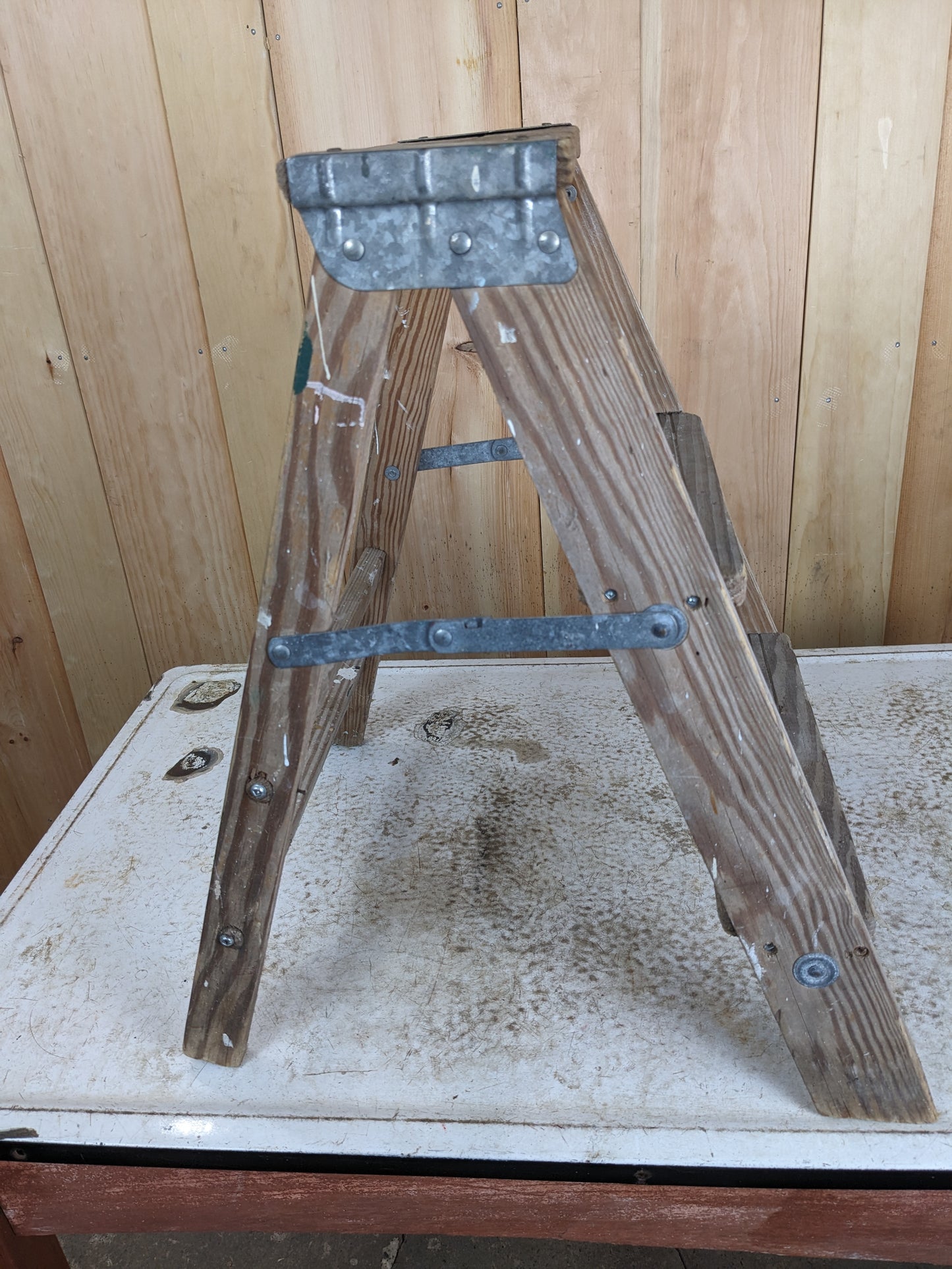 Vintage 3-Step Wooden Ladder