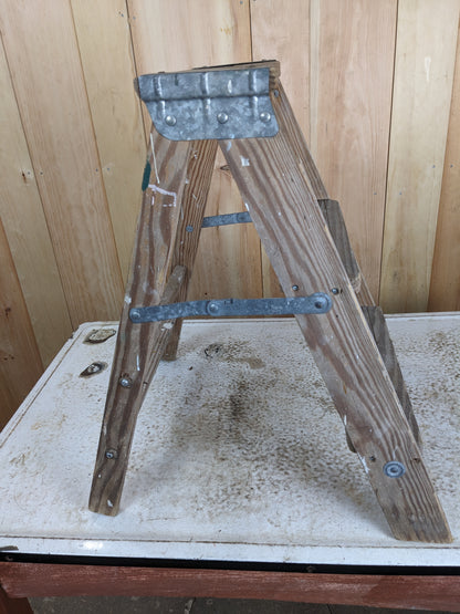 Vintage 3-Step Wooden Ladder
