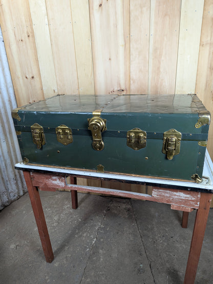 Green Vintage Metal Trunk