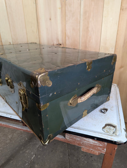 Green Vintage Metal Trunk