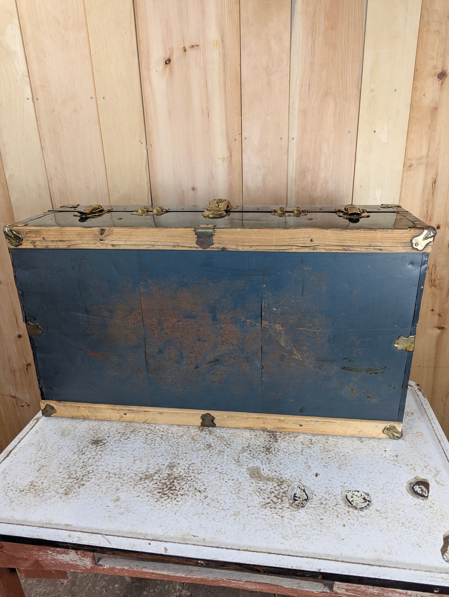 Green Vintage Metal Trunk