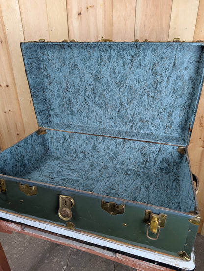 Green Vintage Metal Trunk
