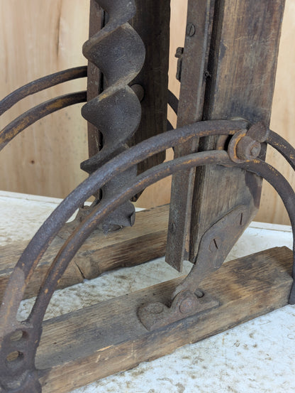 Antique Barn Beam Drill Press Boring Machine