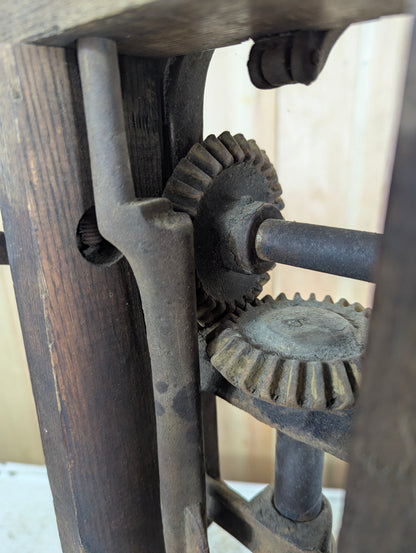 Antique Barn Beam Drill Press Boring Machine