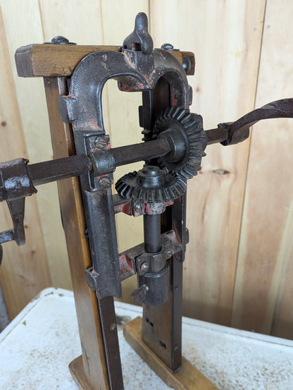 Antique Barn Beam Drill Press Boring Machine