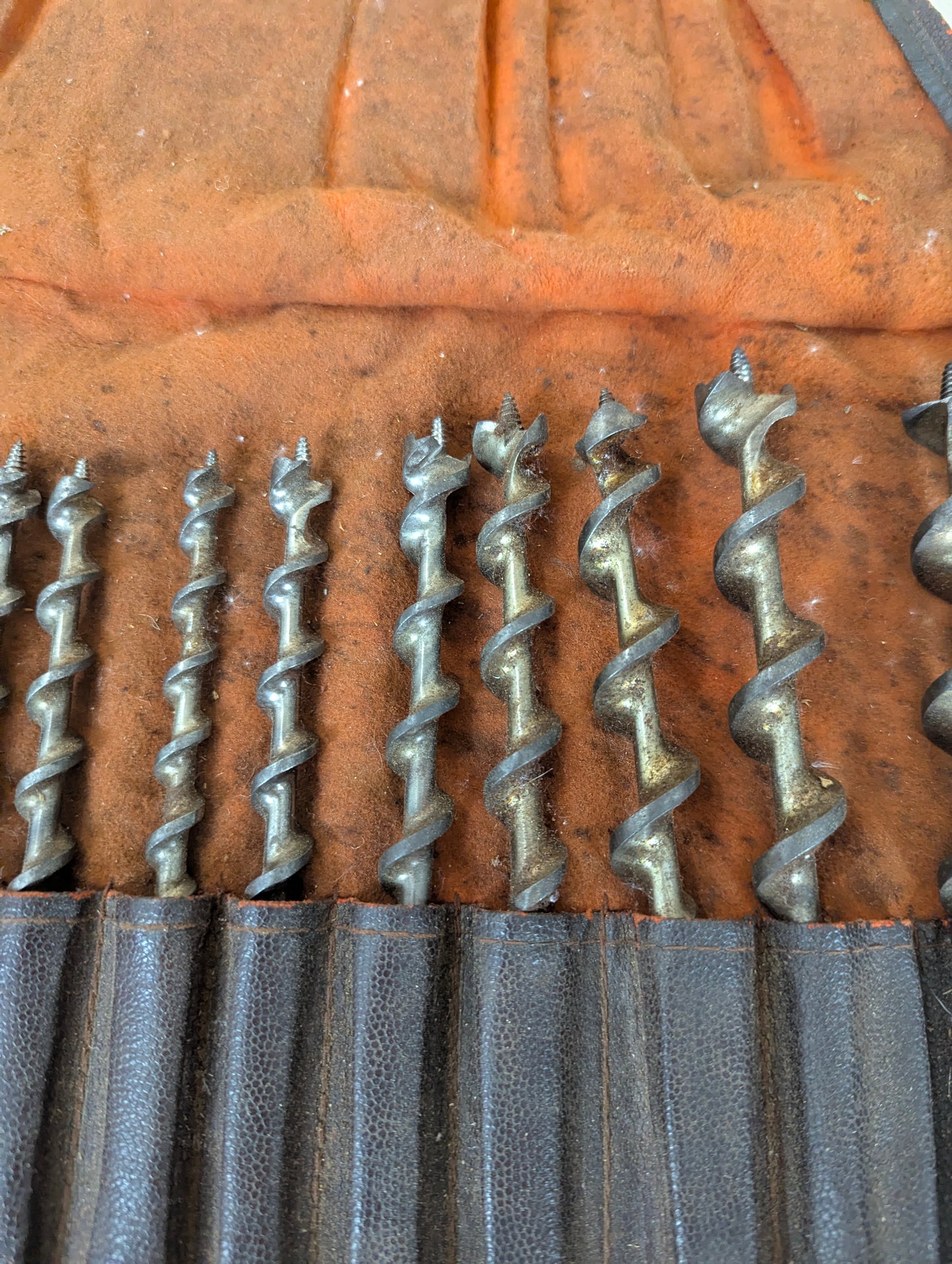 Set of Vintage Irwin Steel Auger Drill Bits