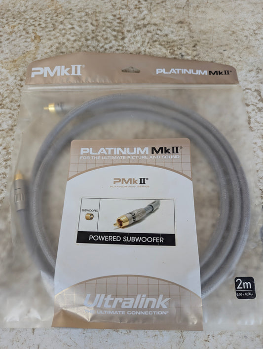 Ultralink Platinum MkII Series Subwoofer RCA Audio Cable  2M - New Old Stock
