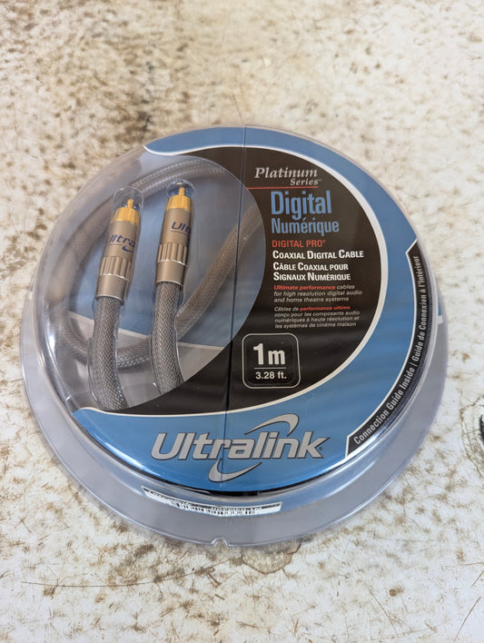 Ultralink Digital Pro Platinum Series Coaxil Digital Audio Cable 1M - New Old Stock