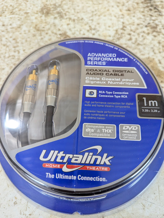 Ultralink Coaxial Digital Audio Cable 1M - New Old Stock