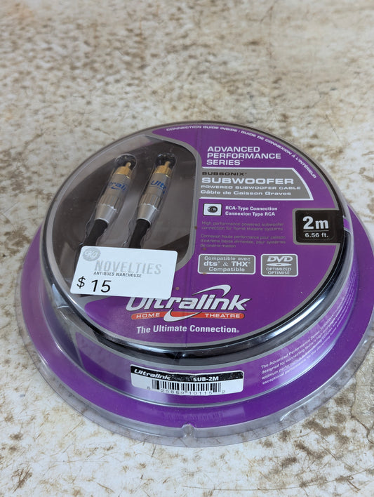 Ultralink Subsonix Subwoofer RCA Audio Cable  2M - New Old Stock