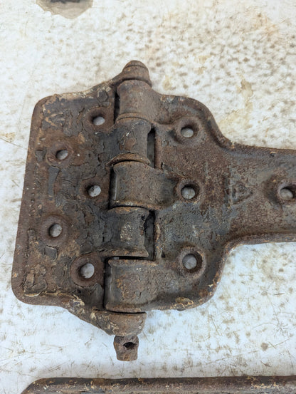 Pair of Vintage Cast Iron Railroad Boxcar Reefer Door Hinges