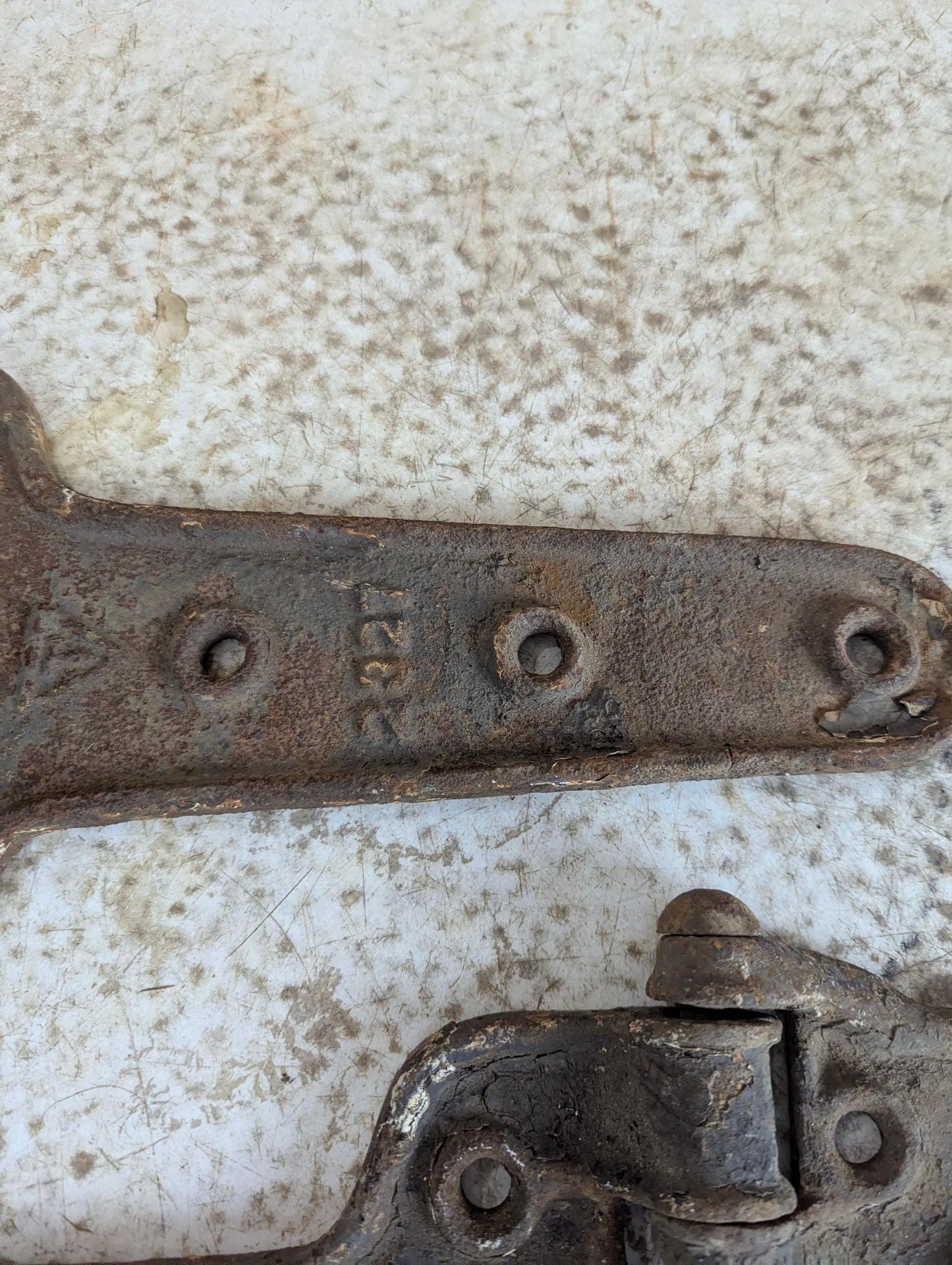 Pair of Vintage Cast Iron Railroad Boxcar Reefer Door Hinges