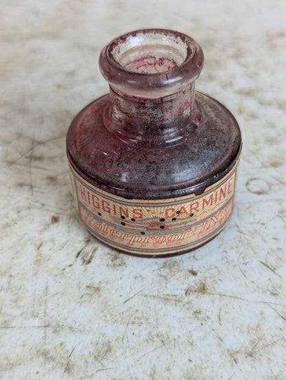 Antique Higgins Waterproof Ink Glass Bottles