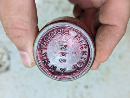 Antique Higgins Waterproof Ink Glass Bottles