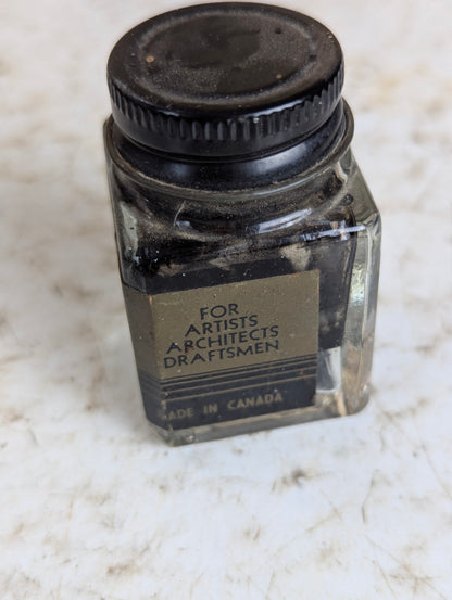 Vintage Carter’s Black India Ink Glass Bottle with Cap
