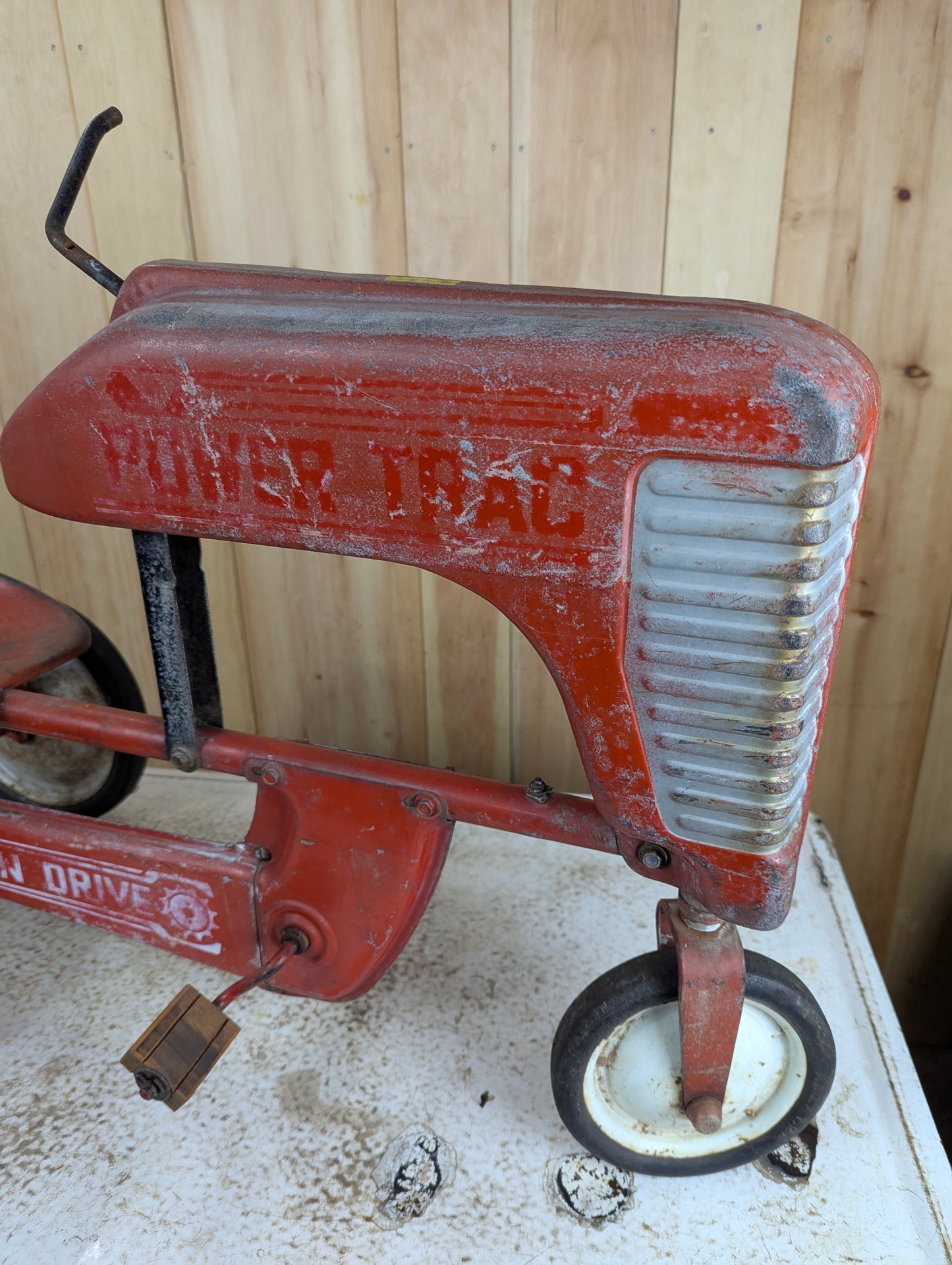 Vintage Power Trac Pedal Car Tractor With Attachable Wagon