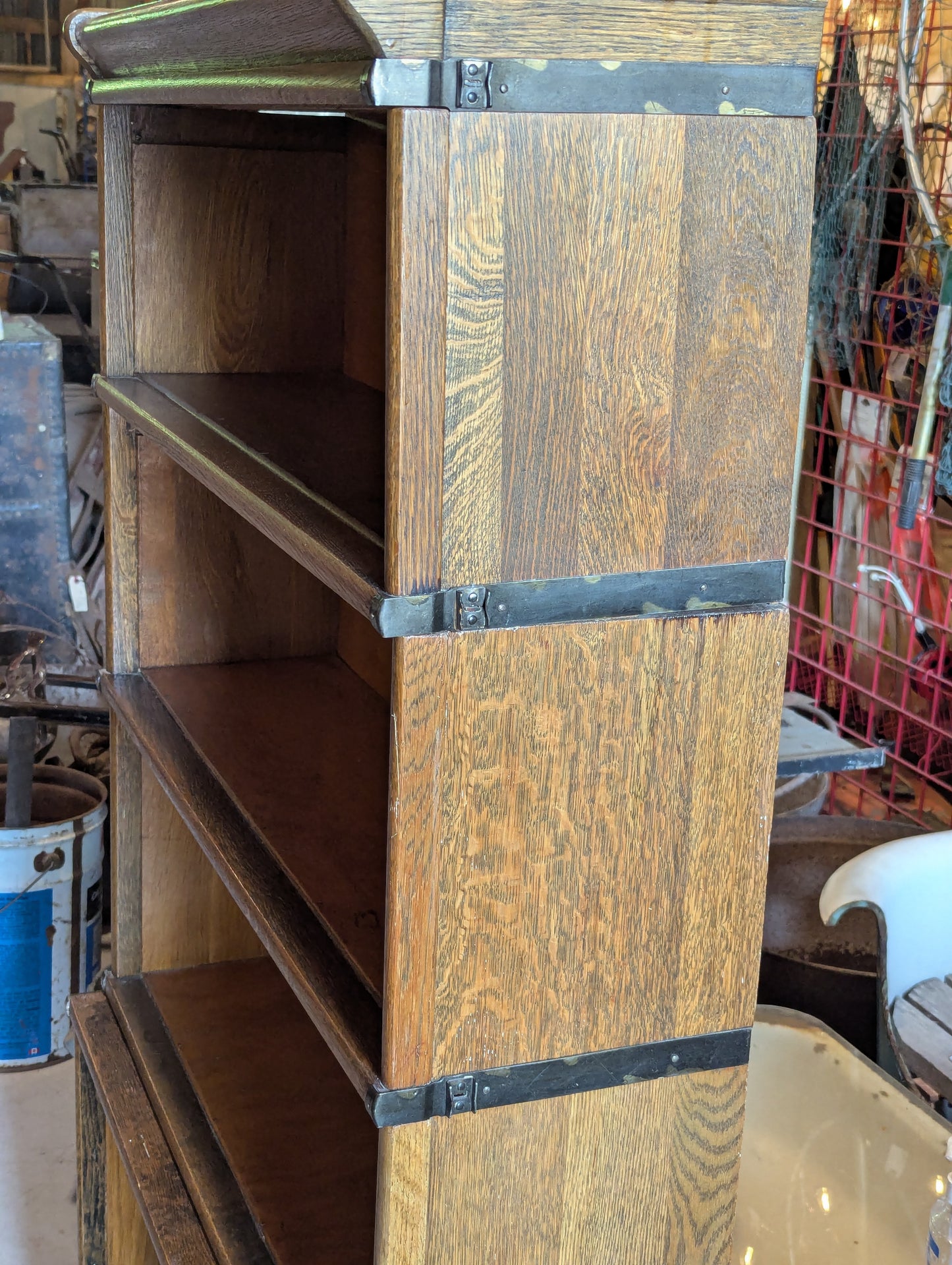 Antique 4 Shelf 6-Piece Barrister Bookcase Bookshelf (no doors)