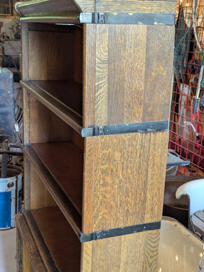 Antique 4 Shelf 6-Piece Barrister Bookcase Bookshelf (no doors)