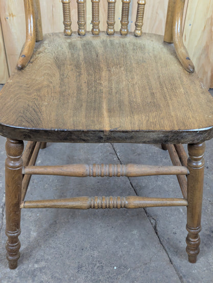 Vintage Oak Pressed Back Chair