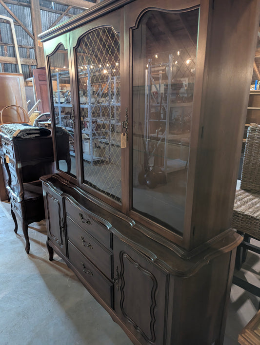 2 Piece Vintage Buffet Hutch