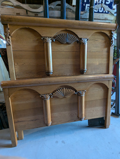 Oak Double Bed Frame with Rails