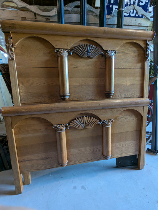 Oak Double Bed Frame with Rails