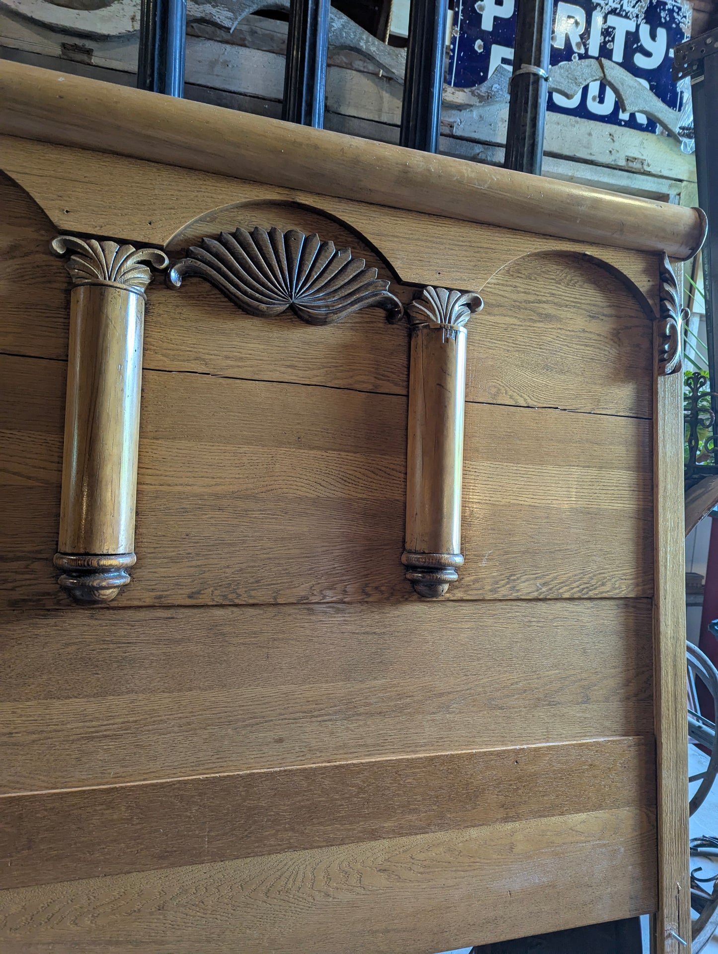 Oak Double Bed Frame with Rails