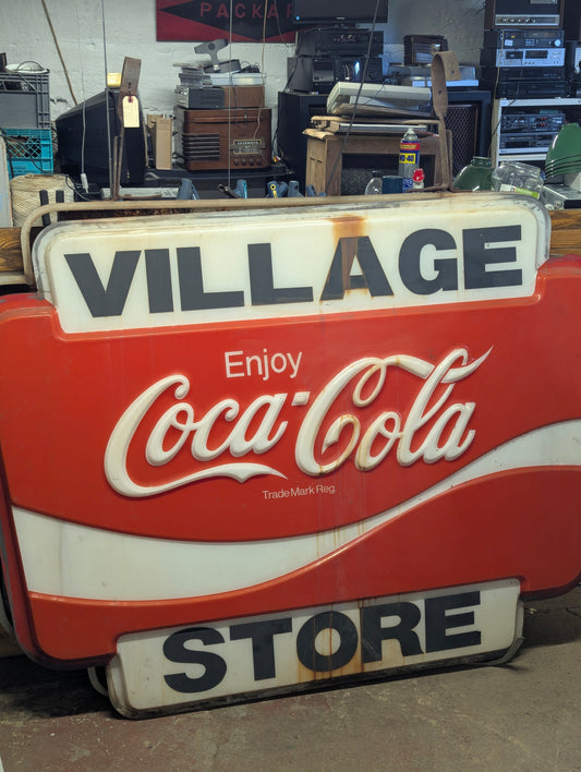 Vintage Village Store Double-Sided Coke Sign