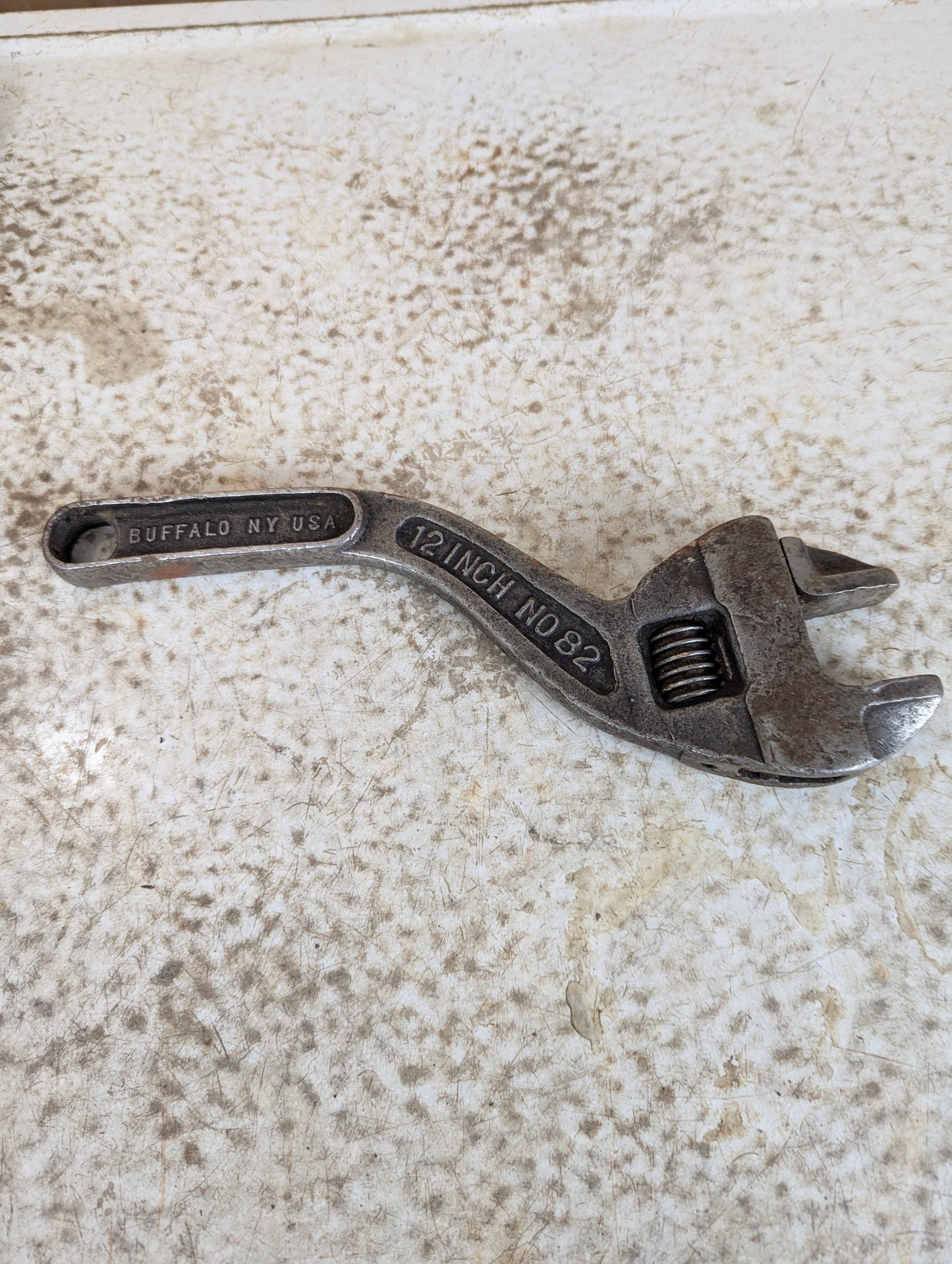 Vintage Westcott No. 82 Curved 12-Inch Adjustable Wrench