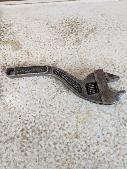 Vintage Westcott No. 82 Curved 12-Inch Adjustable Wrench