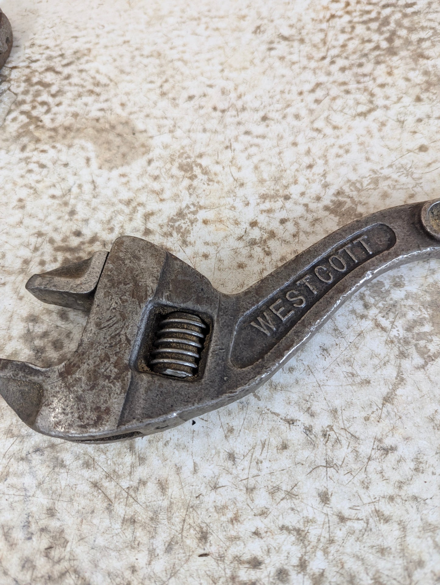 Vintage Westcott No. 82 Curved 12-Inch Adjustable Wrench