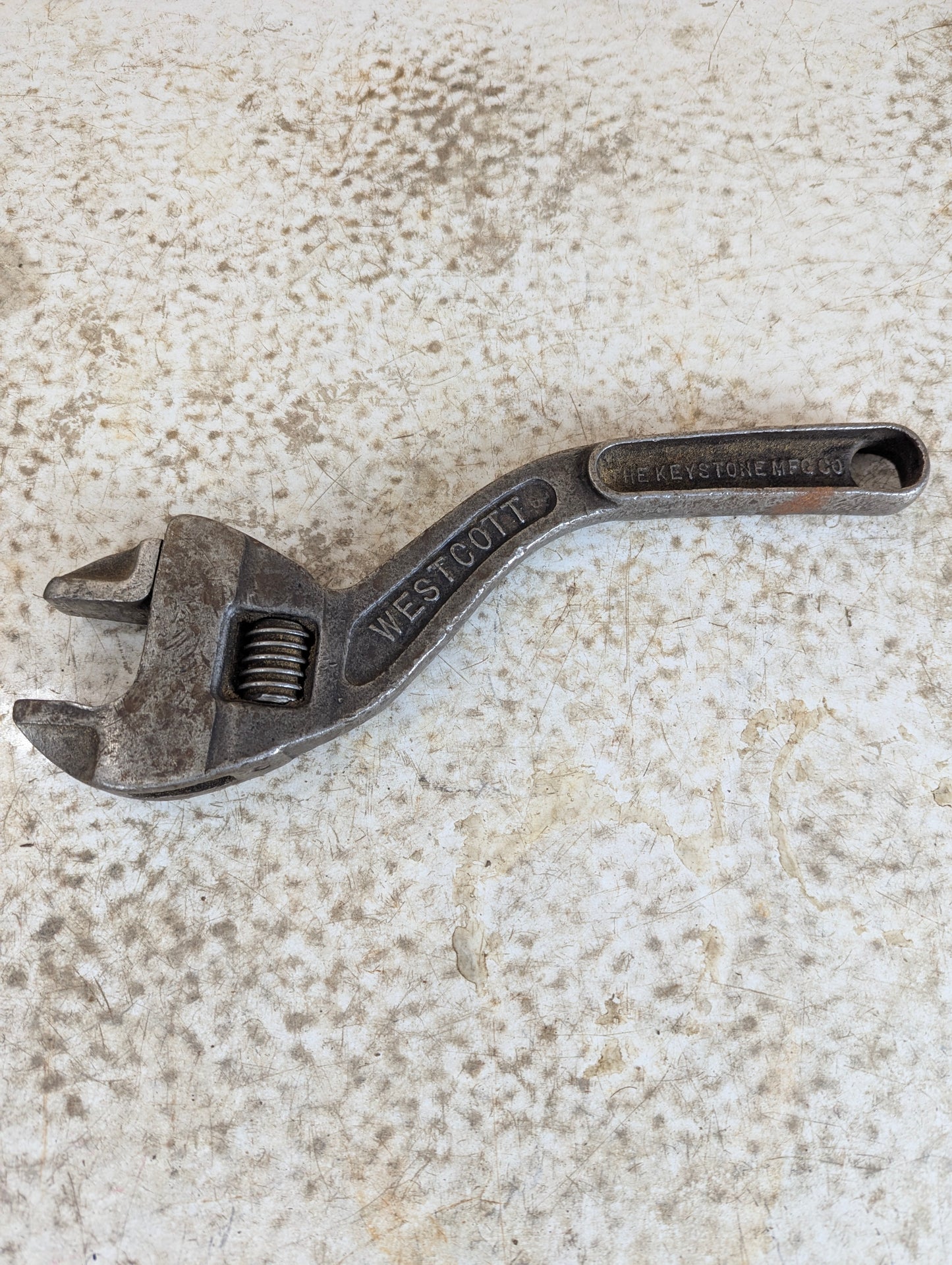 Vintage Westcott No. 82 Curved 12-Inch Adjustable Wrench