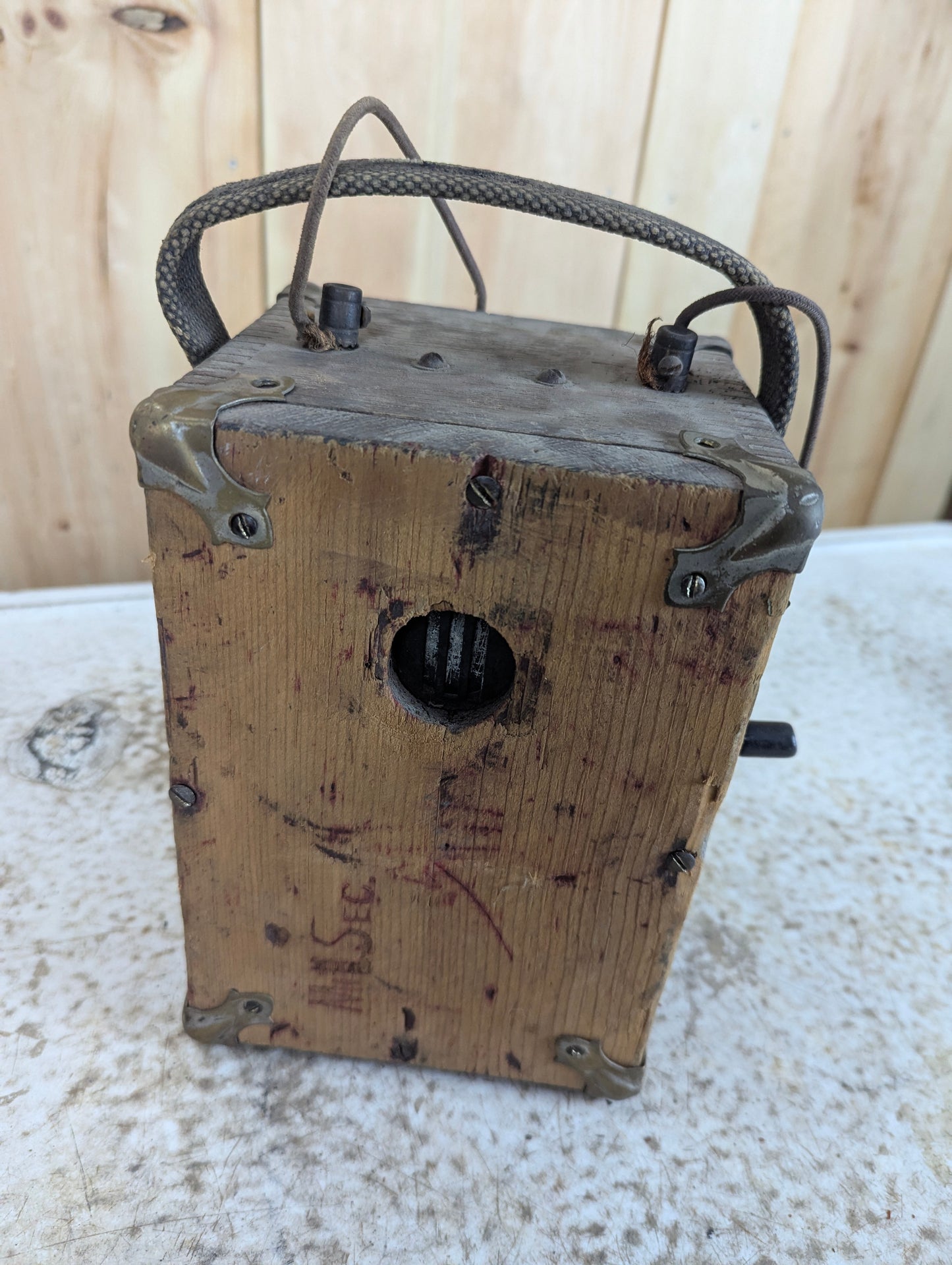 Antique Wood Lineman Telephone Test Box