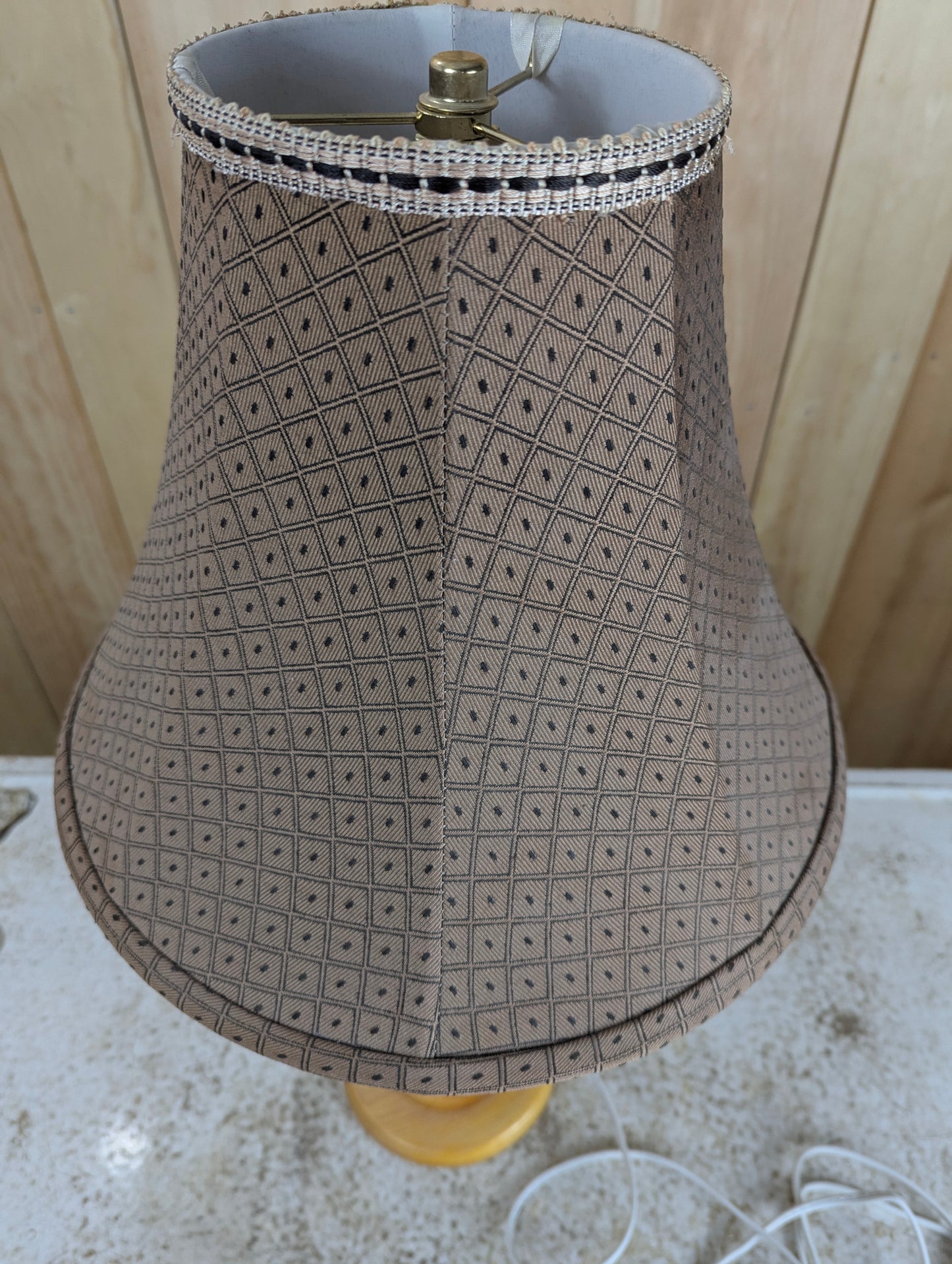 Unique Handcrafted Hand Churned Pine Table Lamp with Shade